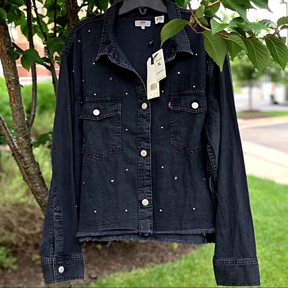 SALE24h NWT Levi’s Stud Rhinestone Black Denim - Picture 2 of 7